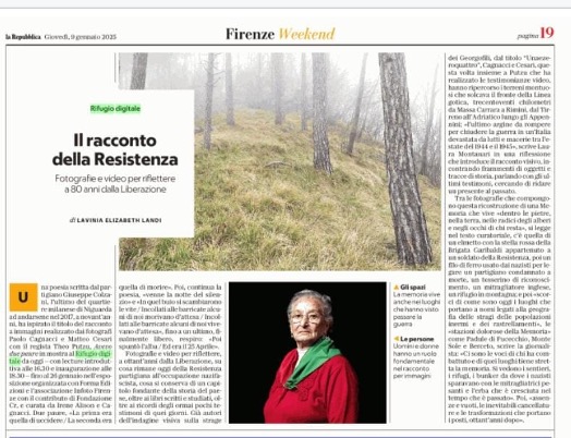 La Repubblica racconta Avevo Due Paure: la memoria come corpo vivo della storia